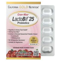 California Gold Nutrition, LactoBif Probiotics, Cran-Max, 25 Billion CFU, 30 Veggie Capsules