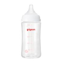 Pigeon Maitinimo krūtimi patirtis Kūdikio buteliukas 240 ml Apie 3 mėnesių ir vyresniems Pagamintas iš greitai vėstančio ir higieniško karščiui atsparaus stiklo white