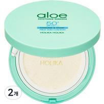 Holika Holika Aloe Mild Sun Cushion SPF50+ PA++++, 25g, 2 pieces white
