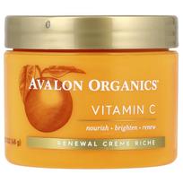 Avalon Organics, Vitaminas C, Atnaujinamasis turtingas kremas, 48g (1,7 uncijos) beige