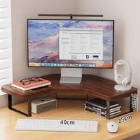 OLOEY Walnut Wood Laptop and Monitor Riser Stand gray