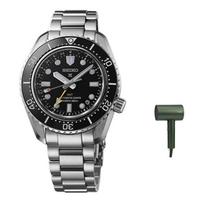 SEIKO Lauko sporto nardymo laikrodis Automatinis Plieninė apyrankė Vyrams ir moterims Tas pats stilius Juodas ciferblatas SPB383J1 juoda