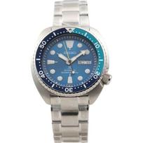 Vyriškas „Seiko“ SRPB11K1 (Seiko5 SS Bracelet blue lagoon Limited 200m) Apvalus laikrodis sidabrinis analoginis