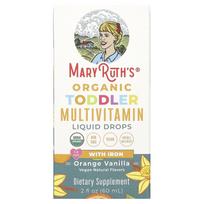 MaryRuth's, Organic Infant Multivitamin Liquid Drops, with Iron, Ages 1-3, Orange Vanilla, 2 fl oz (60 ml)