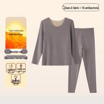 Fengxun vyriškas besiūlis šilko kašmyro šildantis komplektas 3XL/185 gray