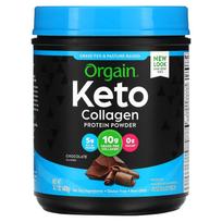 Orgain, keto, ketogeniniai kolageno baltymų milteliai, su MCT aliejumi, šokolado skonio, 0,88 svaro (400 g)