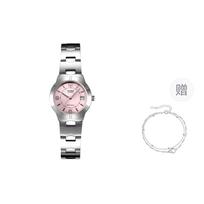 CASIO Women's Pink Watch LTP-1241D-4A Cherry Blossom Pink white