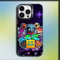 Žaidimo G-Geometry Dash Telefono dėklas iPhone 16,15,14,13,12,11,Mini,Pro,E,MAX pilkas matinis silikoninis juodas dangtelis iPhone15