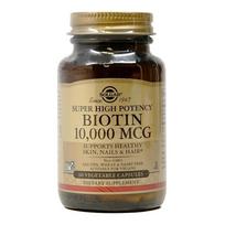 Super didelio stiprumo biotinas 10000 mcg, 60 daržovių kapsulių