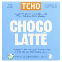 TCHO, Choco Latte, Milk Chocolate with Coffee, 47% Cacao, 3 Bars, 0.70oz Each white