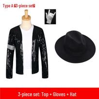 Michael Jackson Billy Jean šokių kostiumų rinkinys vaikams ir suaugusiems 120 cm (Children) black