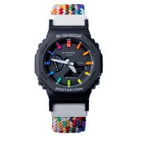CASIO Individuali Kolekcija Elektroninis Judėjimas Unisex Juodas Ciferblatas GA-2100-1A1(Komanda788--) White Rainbow black