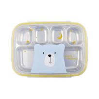 Dream Bear stainless steel plate lunch box, 6 pieces, mixed colors, single item, Popular Korean parenting items gray