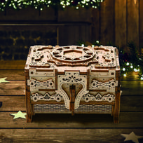 3D three-dimensional puzzle antique storage box wooden puzzle improve concentration DIY puzzle model, Korean popular puzzles white