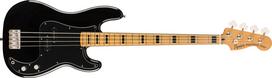 Squier iš Fender Electric Bass Classic Vibe 70s Precision Black su minkštu dėklu Bass®, juoda