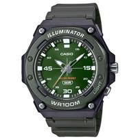 Casio Standard Series 100M Waterproof Quartz Movement Resin Strap Watch Green Dial Unisex watches MW-620H-3AV Green Dial black