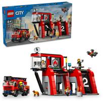 LEGO City Gaisrinė ir Gaisrinės mašinos žaislinis kaladėlių rinkinys edukacinis mergaitėms 6 7 8 9 transporto priemonė automobilis mini automobilis 60414