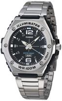 CASIO Illuminator MWA-100H-2AVCF Men's 50mm Analog Quartz Watch, High Durability, Silver gray
