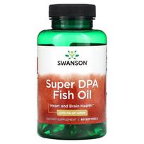 Swanson Super DPA žuvų taukai, 1000 mg, 60 minkštųjų kapsulių