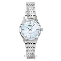 Casio Beside Analog Stainless Steel Mother of Pearl Dial Quartz BLS-100DS-2AV Women's Watch perlamutro spalvos