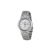 Seiko 5 Series Waterproof Mens Watch Calendar Day Display Mechanical Movement Stainless Steel Strap Men watches White SNKA01K1 Silver Strap white