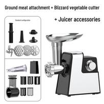 Multifunctional Electric Food Processor: Vegetable Cutter, Meat Grinder, Sausage Stuffer, and Slicer American Standard gray