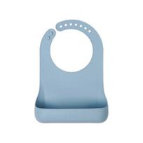 Edison baby silicone bib, blue, 1 piece, 1 piece white