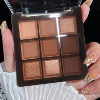 2024 Mocha Chocolate Eyeshadow Palette Pearl Glitter Finish Makeup 9 Colors Matte, Sweetheart Chocolate, 1 piece brown
