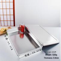Stainless Steel Flat Square Pan with Lid white