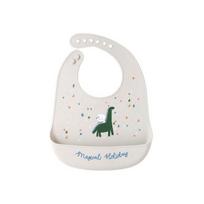 Starbin cute character silicone bib, dinosaur, 1 piece, 1 piece white
