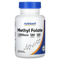 Nutricost, metilo folio rūgštis, 1000 mcg, 120 kapsulių