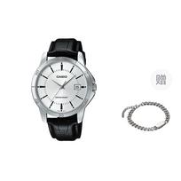CASIO Men Silver Watch MTP-V004L-7A- Black white