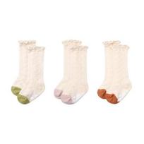 Sveiki, Baby Club Minkštos kūdikių kelinės kojinės, 3 dalių rinkinys, korėjietiški kūdikių produktai white