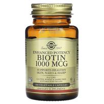 Solgar, Enhanced Potency Biotin, 1,000 mcg, 100 Veggie Capsules
