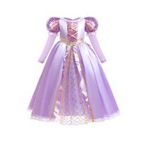 Susivėlusi Rapunzel kostiuminė suknelė, perukas, rankinė vaikams, ilgomis rankovėmis, mergaitėms Skirt 130 CM white