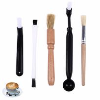 [YFFSFDC] Coffee Mill Care Brush Coffee Machine Cleaning Brush Coffee Grinder Brush Cleaning Tool Easy to Clean Convenient Wooden and Plastic 5 Pieces black
