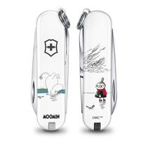 VICTORINOX Classic SD Multi-Function Knife Swiss Made 7 Functions Scissors Screwdriver Nail File Camping Gift Moomin Collection Winter in Moomin white