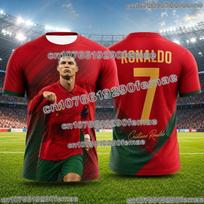 2026 Nauji Ronaldo Nr.7 Futbolo Marškinėliai Oversize Kvėpuojanti Treniruočių Uniforma Futbolo Marškinėliai Vaikams Suaugusiems Rungtynių Gerbėjų Sportinė Apranga T-shirt L red