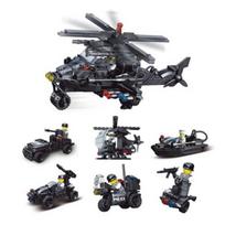 Letstoi Police Commando Lego suderinamas blokas 6 rinkinys, mišri spalva gray