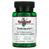 Vitanica, FemEcology, Vaginal Probiotic Support, 10 Billion CFU, 30 Veggie Capsules