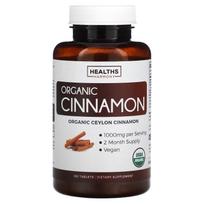 Healths Harmony, Ekologiškas Ceilono cinamonas, 1000 mg, 120 tablečių (500 mg vienoje tabletėje)