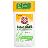 Arm & Hammer, Essentials su natūraliu dezodorantu, Dezodorantas, Platus lazdelė, Rozmarinas ir levanda, 2,5 uncijos (71 g) yellow