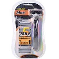 Dwitree Premium MAX 5-peilių vienkartinis skustuvas + atsarginiai skustuvo peiliukai, 1 rinkinys gray