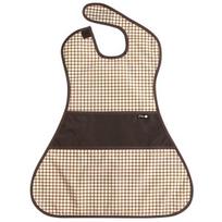 Pli? color matching waterproof full body bib, 1 piece, 15 brown check, 1 piece beige