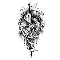 Dalmore lettering henna tattoo tattoo sticker, AE 16, 2 pieces gray