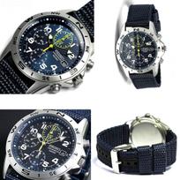 Seiko Jūrų Policijos Savigynos Pajėgų Valstybės Tarnautojo SEIKO 100m Atsparus Vandeniui Chronografas Nailoninis Dirželis Laikrodis Vyriškas (SND377R SND399P SND379R) (SND379R) gray