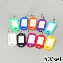 50 Pcs/Set Keys Tags Keys Chain-Id Tags Identifiers Keys Labels With Split Ring 2 blue