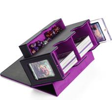 MFDXWCV Deck Case Storage Box Trading Card Case Trading Card Case Trading Card Storage Card Storage Card Storage Card Box Large Capacity PU Leather violetinė