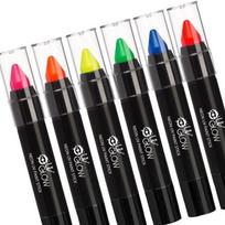 Neoniniai UV dažų pieštukai veidui ir kūnui, tikras ir originalus švytintis produktas, ryškiai švytintis po juoda šviesa, 8 vnt. rinkinys, 6 vnt. gray
