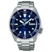 SEIKO Size 5 Sports 100m Water Resistant Automatic Mechanical Movement Stainless Steel Watchband SRPL83 Blue Dial blue